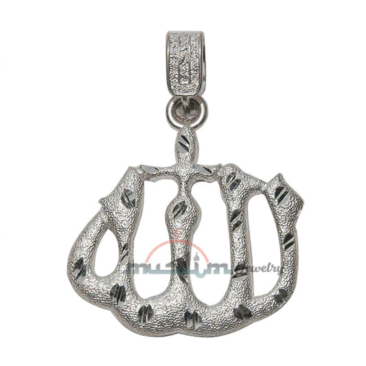 Diamond-cut Frosted Finish Allah Pendant for Necklace