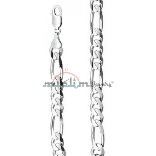 High Quality Sterling Silver 100 gauge Figaro Chain 4x1mm Jewelry Necklace