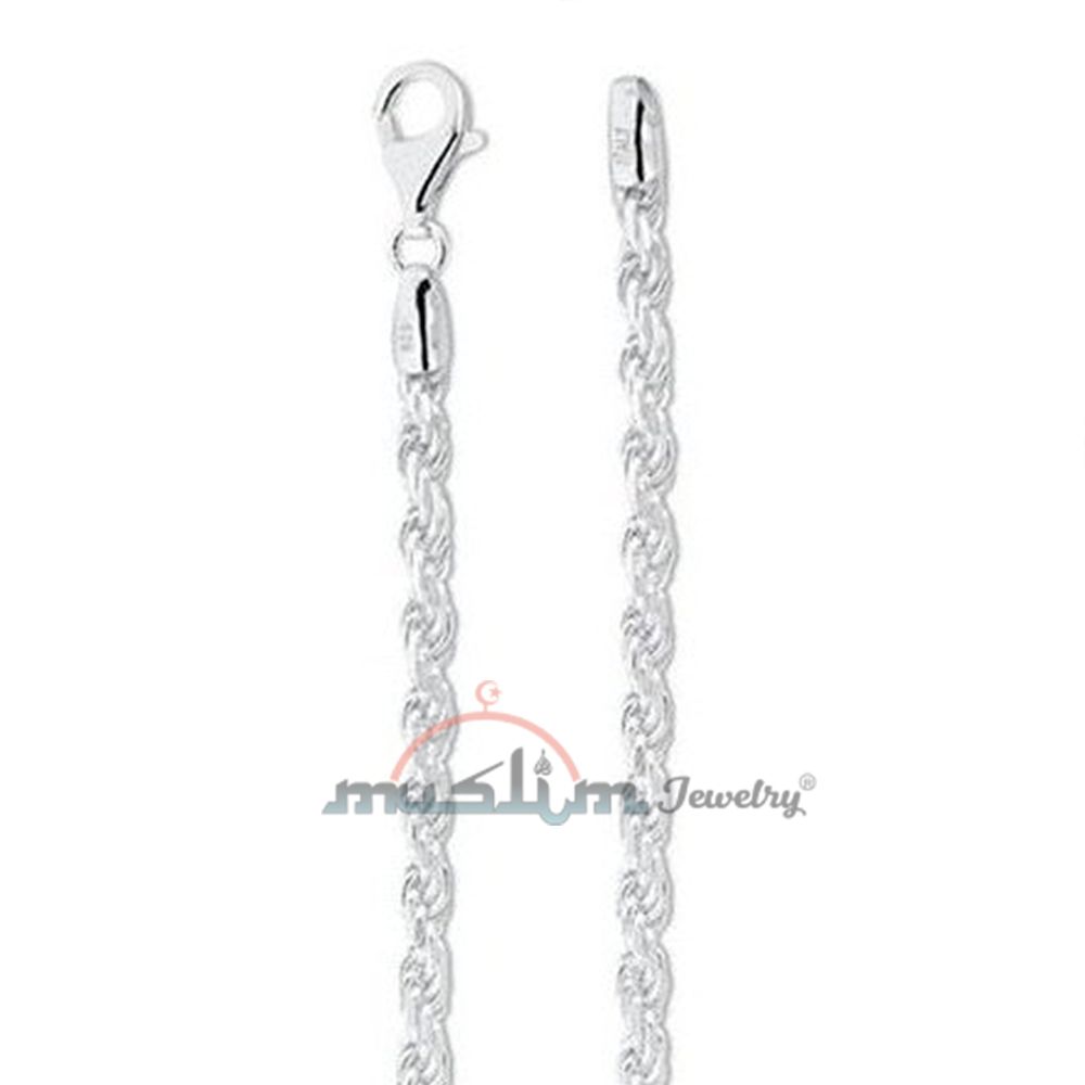 High Quality Sterling Silver 40 Gauge Rope Chain 1.8 mm Jewelry Necklace