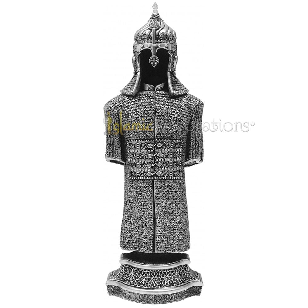 Jawshan Kabir Silver Molded Ottoman 11-3/8 In Military Armor Ornament – Islamic Calligraphy Art