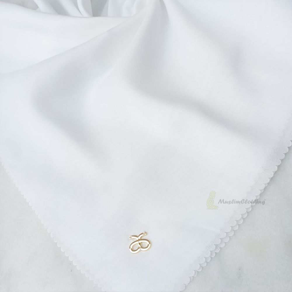 Aisyah Scarves® White Basic Series Titanium Voal Scarf Hijab