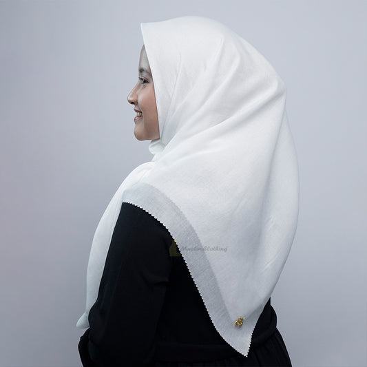 Syal Hijab Voal Titanium Seri Dasar Putih Aisyah Scarves®