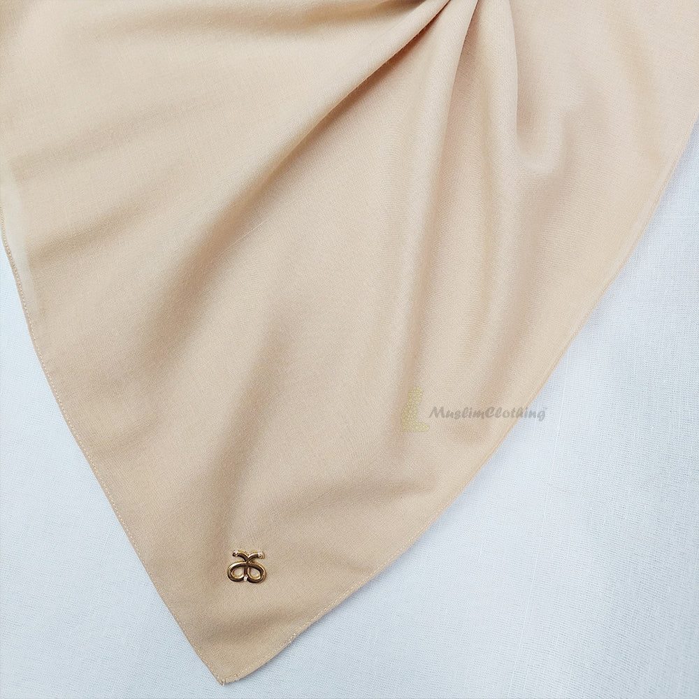 Syal Hijab Voal Titanium Seri Dasar Krim Aisyah Scarves®