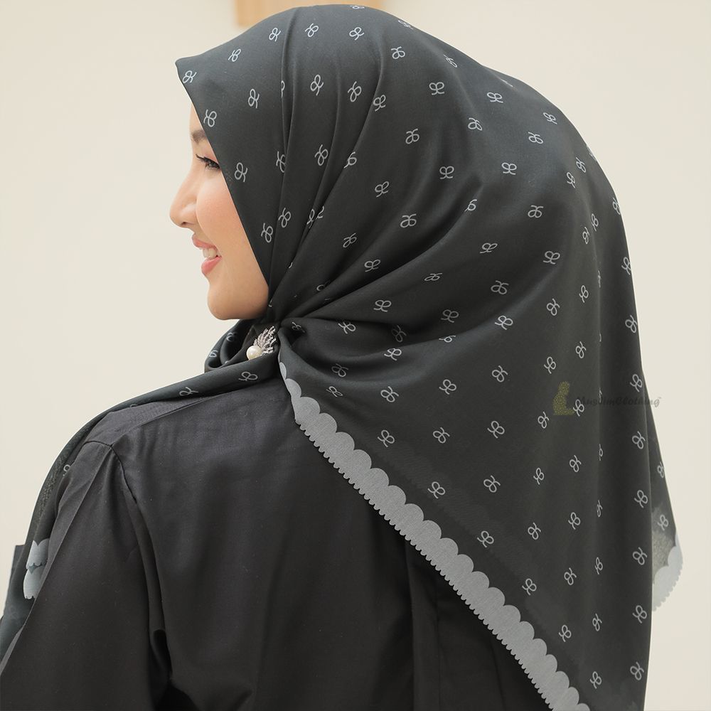 Aisyah Scarves® Ink Monogram Series Ultrafine Voal Scarf Hijab