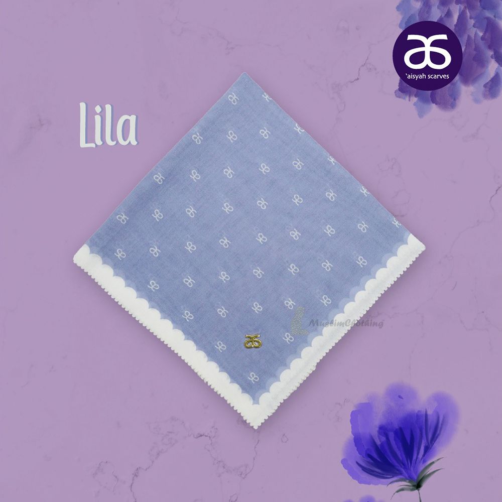 Aisyah Scarves® Lila Monogram Series Ultrafine Voal Scarf Hijab