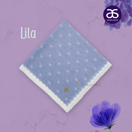 Jilbab Syal Voal Ultrafine Seri Lila Monogram Aisyah Scarves®