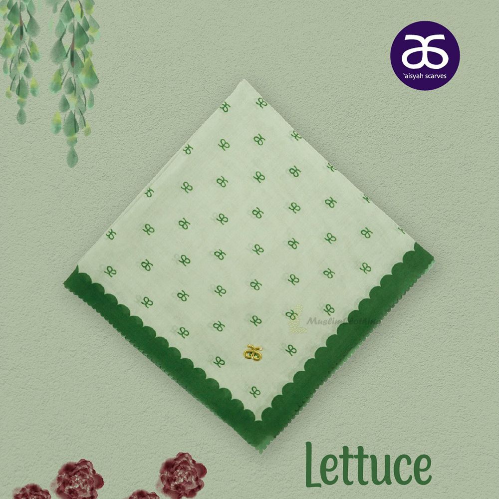 Aisyah Scarves® Lettuce Monogram Series Ultrafine Voal Scarf Hijab