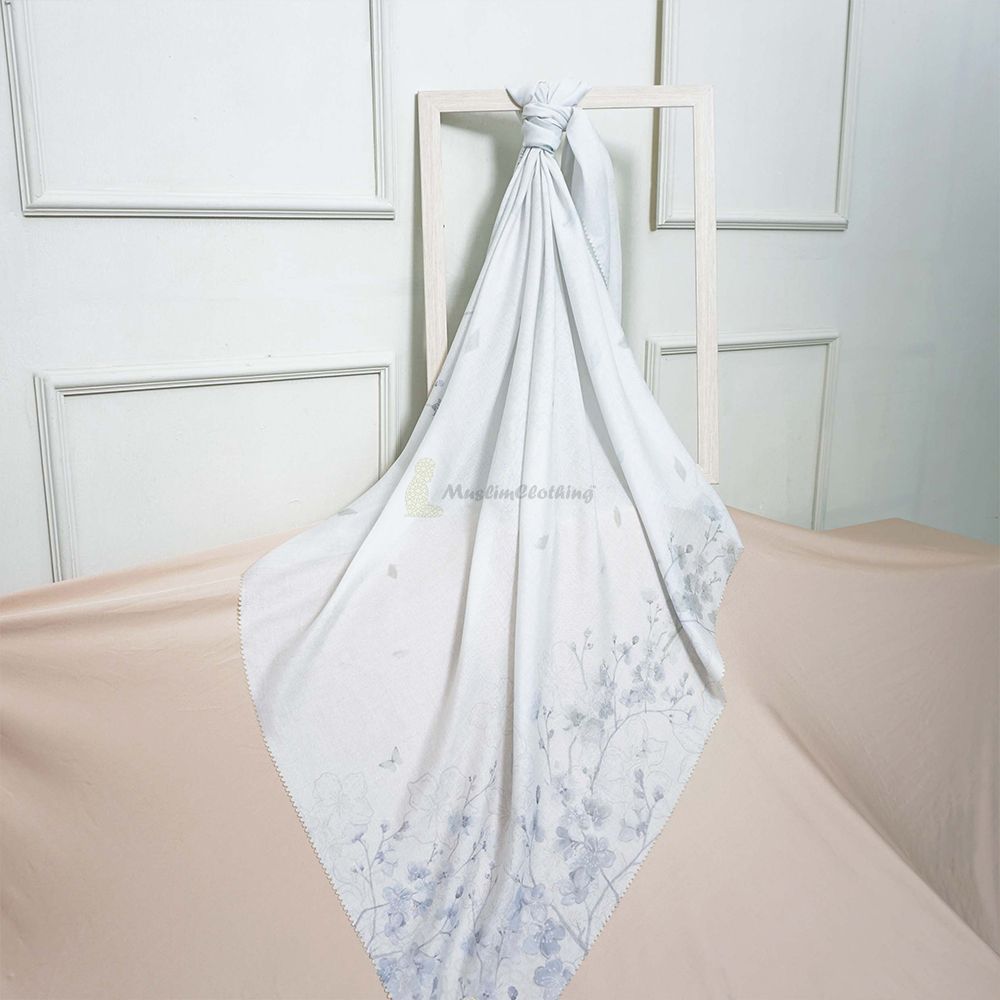 Syal Hijab Aisyah Scarves Bliss Light Green Blossom Series