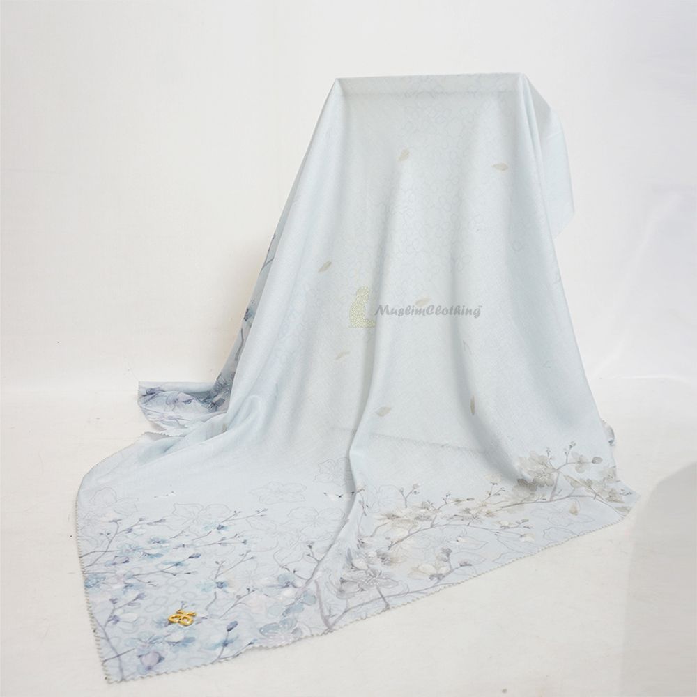 Aisyah Scarves® Bliss Light Blue Blossom Series Scarf Hijab