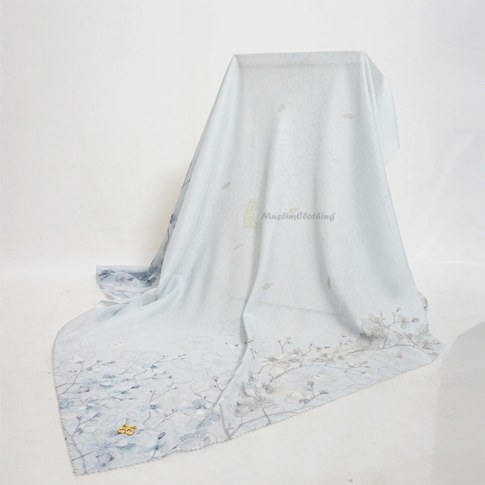 Aisyah Scarf Bliss Light Blue Blossom Series Scarf Hijab