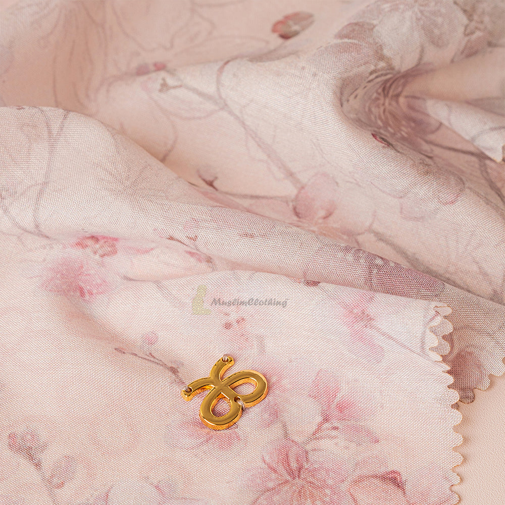 Syal Aisyah Bliss Light Pink Blossom Series Scarf Hijab