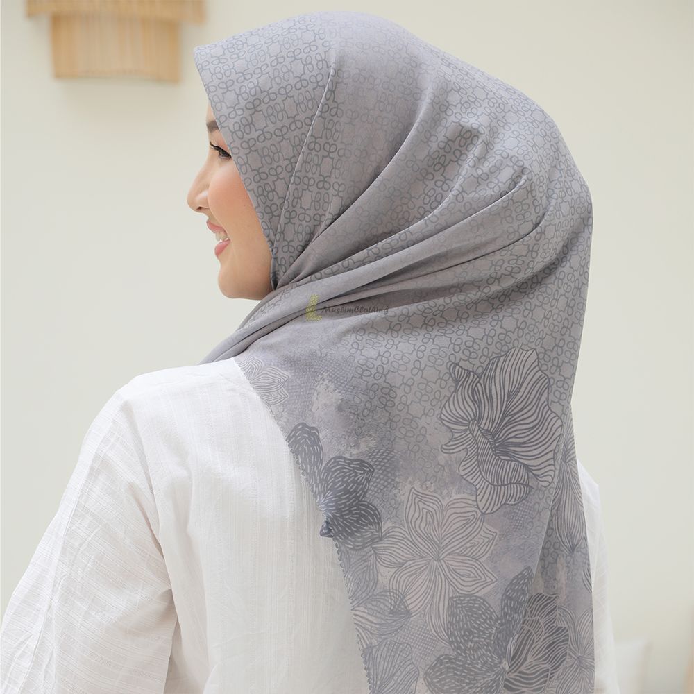 Aisyah Scarves® Gray Poppy Series Scarf Hijab