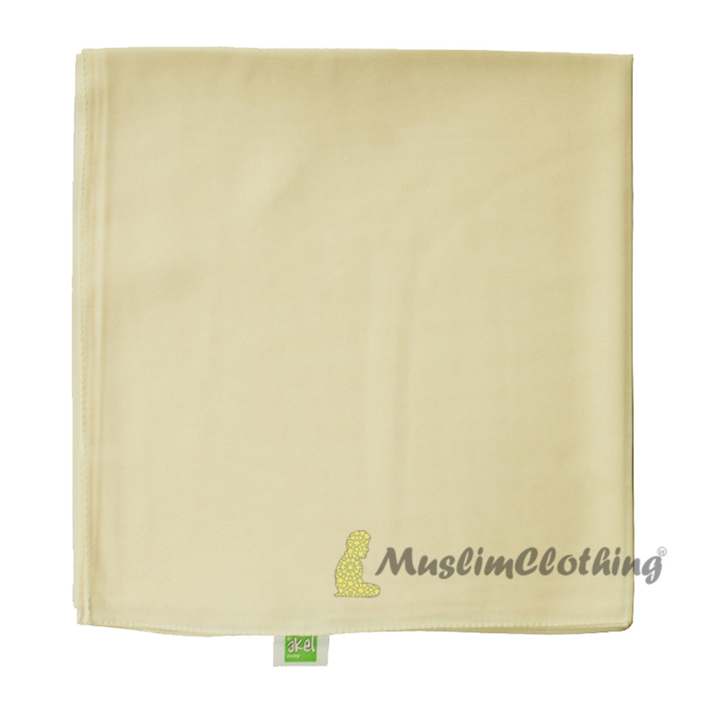 Syal Jilbab Syal Sifon Tanpa Batas Warna Krem Kuning Hiasan Kepala Islami