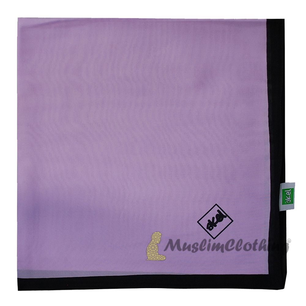 Dark Lavender with Black Border Chiffon Scarf Hijab Shawl Islamic Headwear