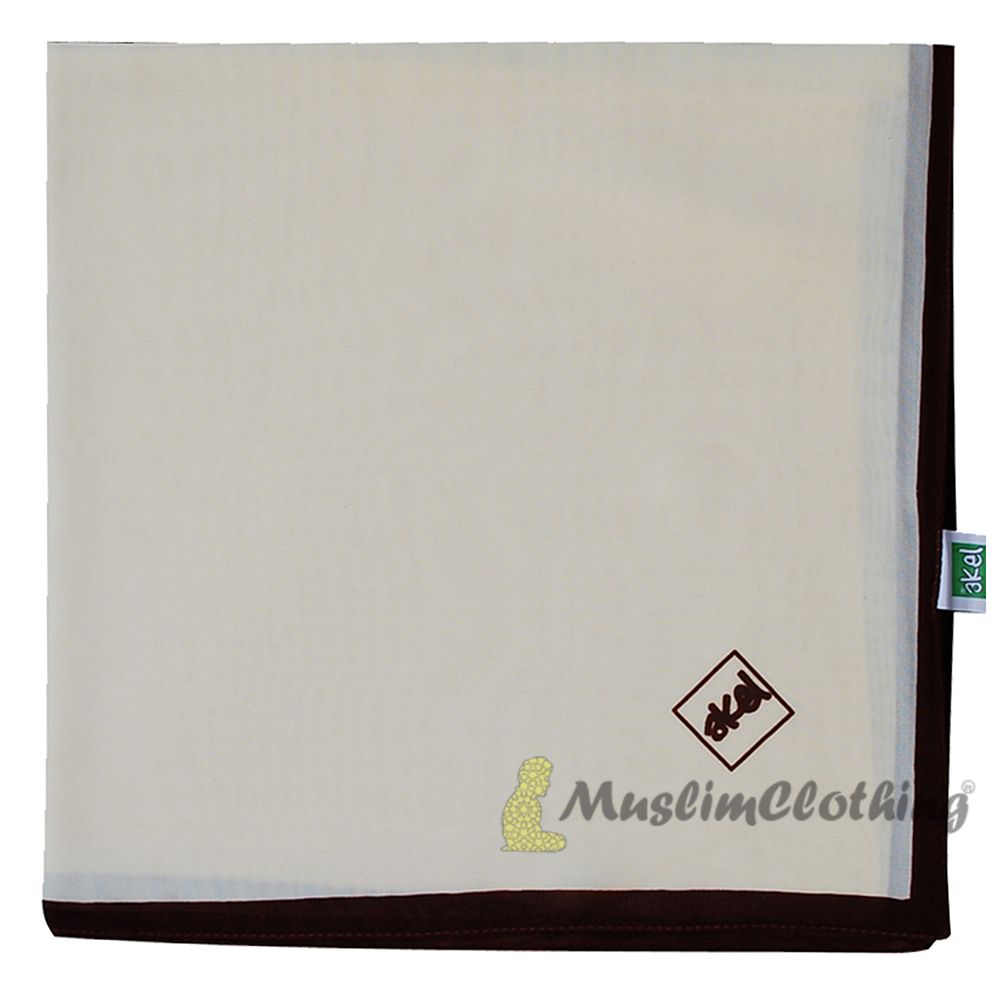 Light Cream with Dark Brown Chiffon Scarf Hijab Shawl Islamic Headwear