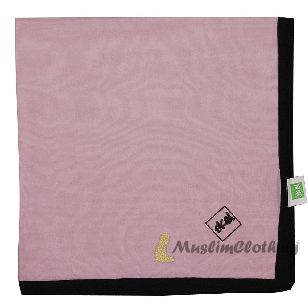 Lavender with Black Border Chiffon Scarf Hijab Shawl Islamic Headwear