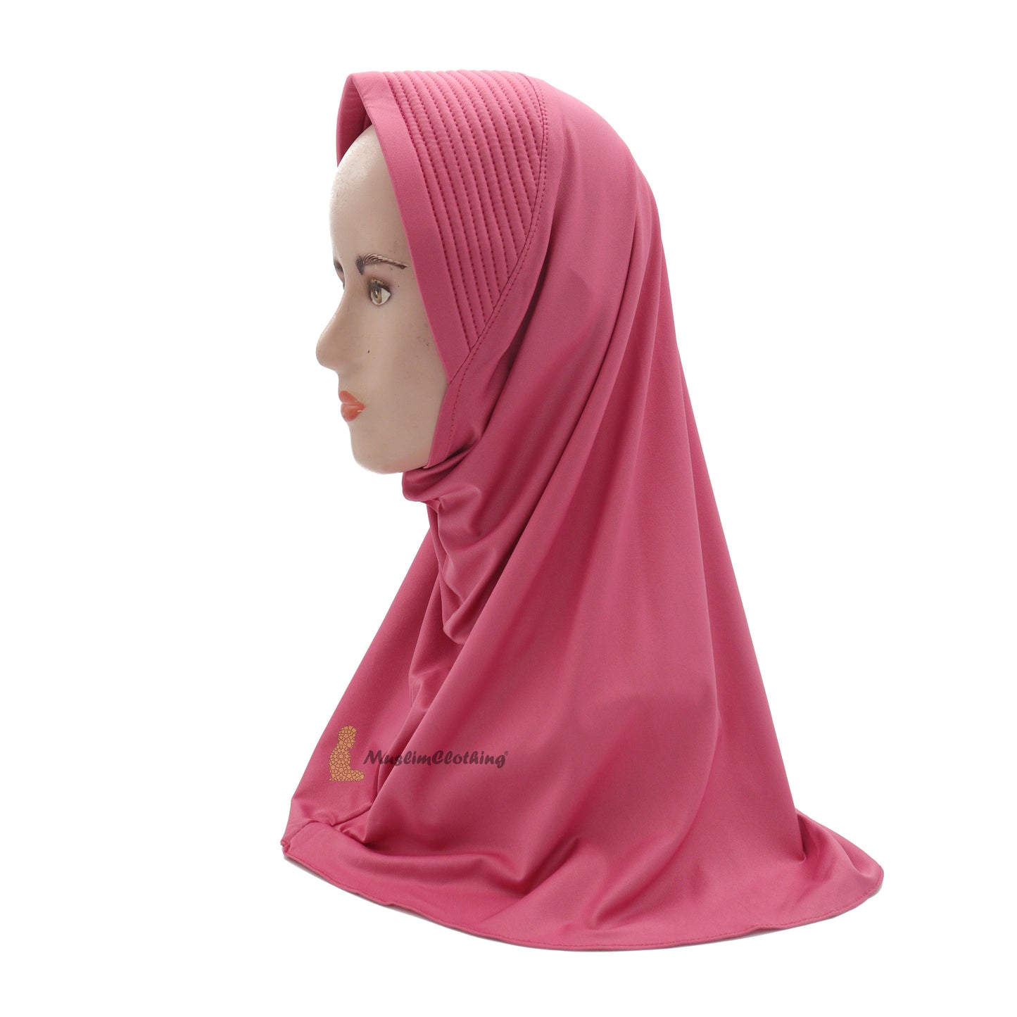 Hijab Instan Mudah Dipakai Warna Hot Pink - Visser Berbantalan Panjang Sebahu Mudah Muslimah Khimar