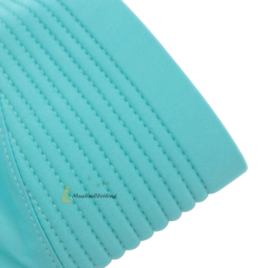 Instant Pull-On Easy Hijab Jilbab In Pastel Turquoise – Padded Visser Shoulder-Length Easy Muslimah Khimar