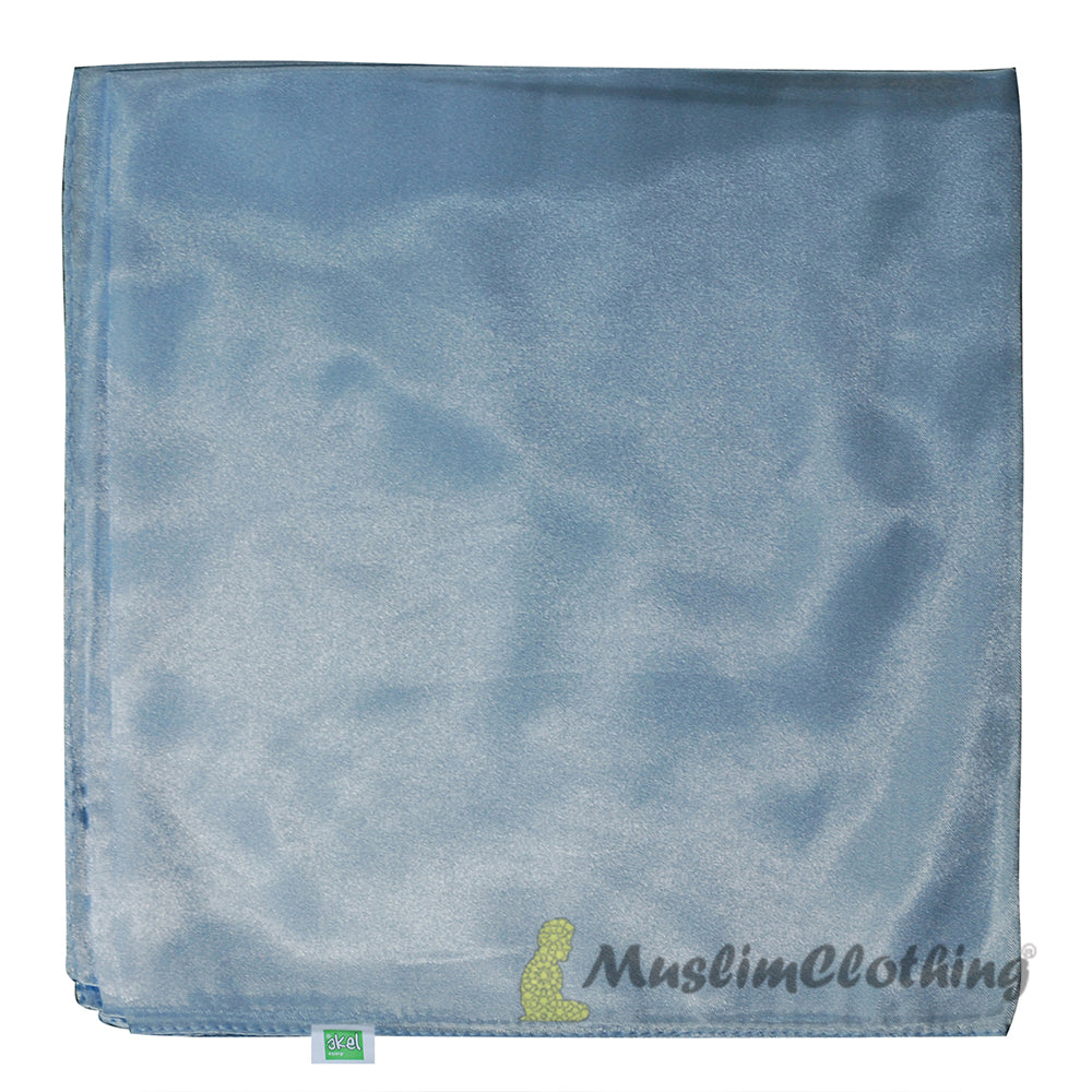 Syal Hijab Satin Tanpa Batas Baby Blue Hiasan Kepala Islami
