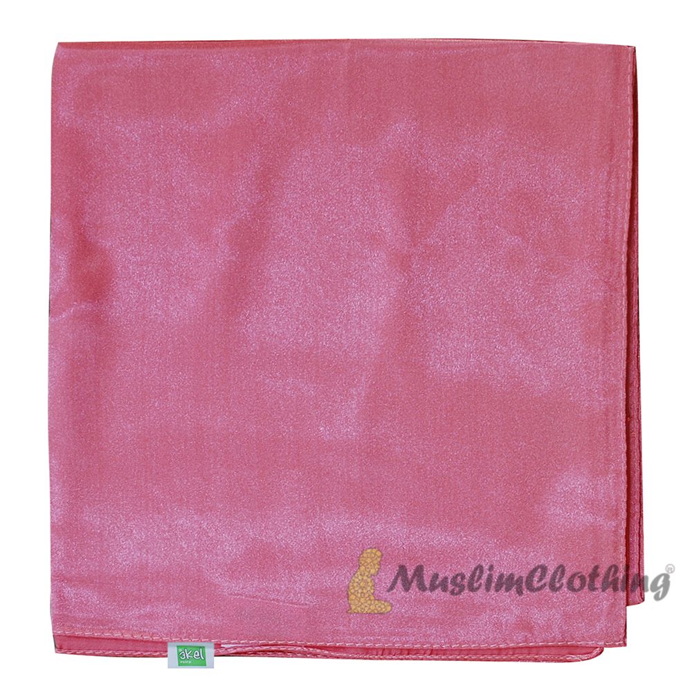 Dark Pink Borderless Satin Scarf Hijab Shawl Islamic Headwear