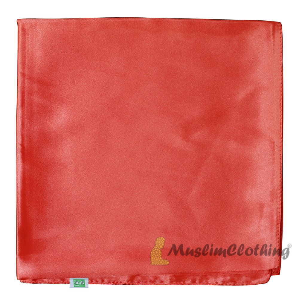 Orange Borderless Satin Scarf Hijab Shawl Islamic Headwear