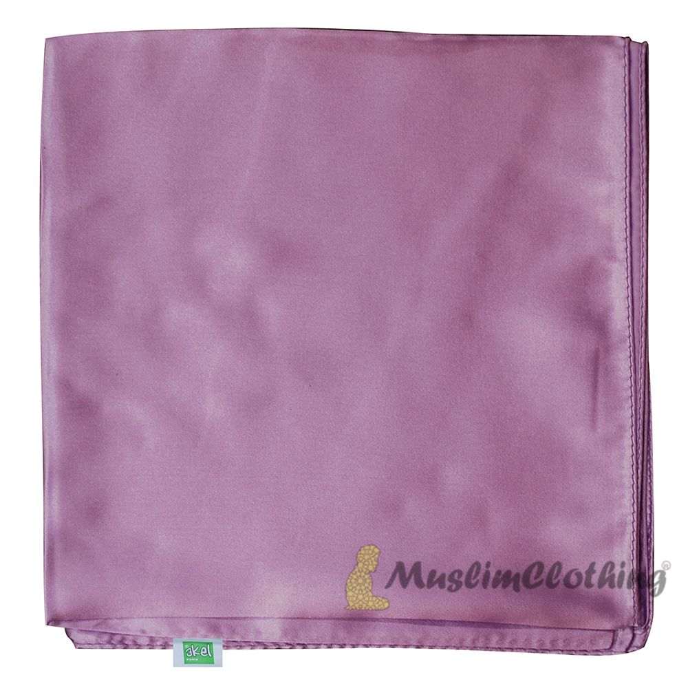 Lavender Borderless Satin Scarf Hijab Shawl Islamic Headwear