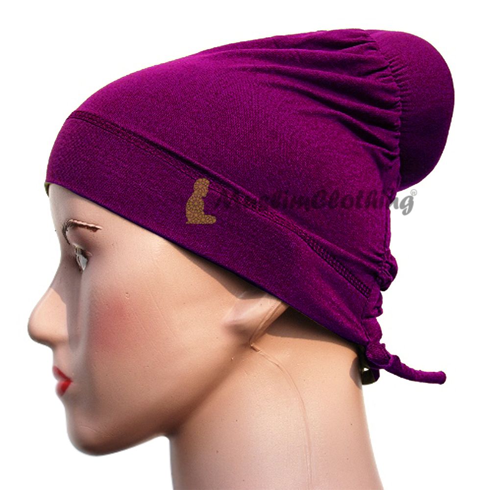 Dark Purple One-Sized Soft Polyester Hair Bun Underscarf