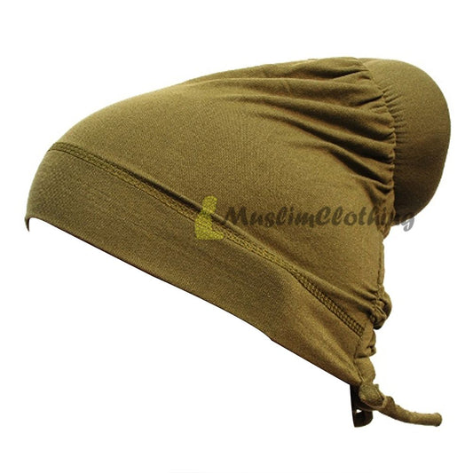 Green Khaki One-Sized Soft Polyester Hair Bun Underscarf