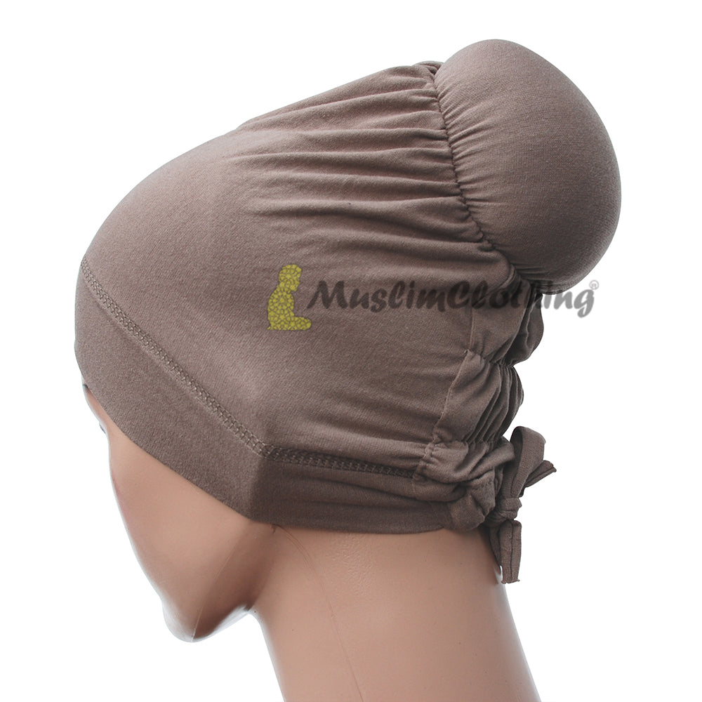 Penutup Sanggul Rambut Bahan Poliester Lembut Ukuran Universal Warna Abu-abu Muda