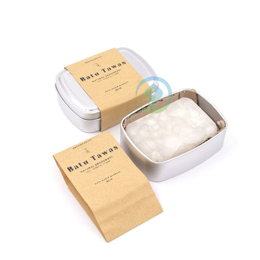 Natural Alum Stone Deodorant Bar – 100g Mineral Deodorant in Aluminum Storage Case