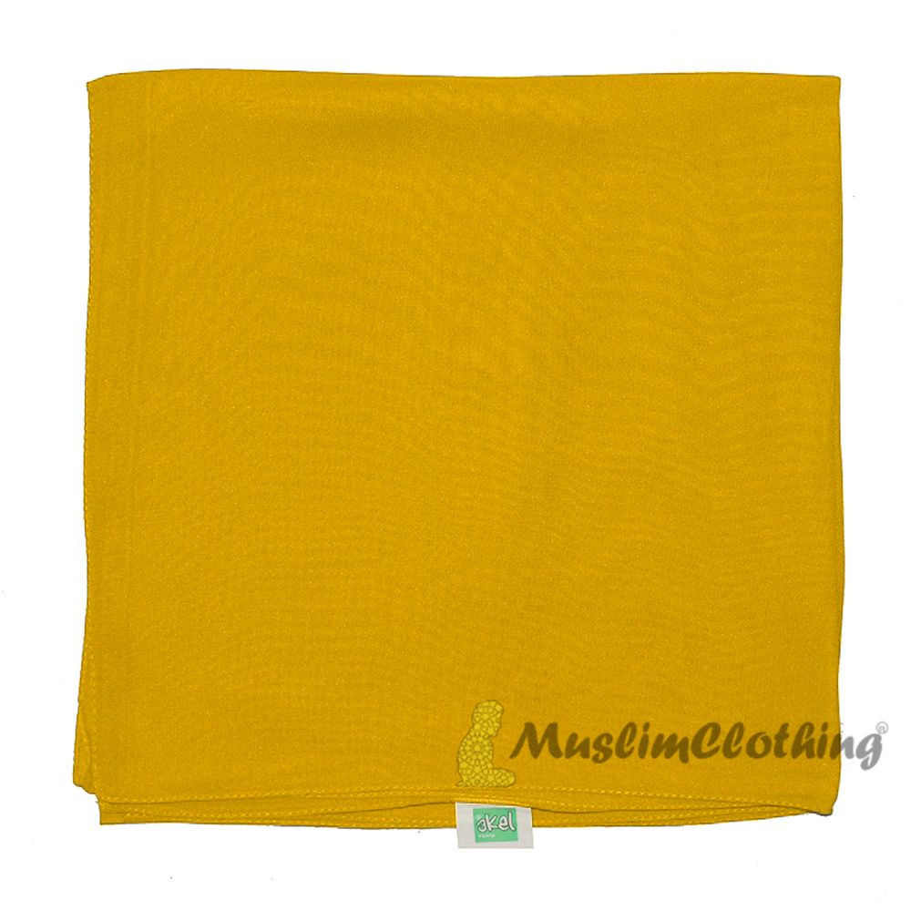 Mustard Square Chiffon Scarf Hijab Kimar Hijabi From Turkey