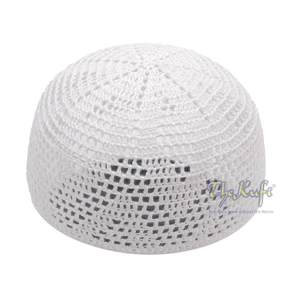 Kait tangan Putih Sana Open Tenunan Kufi Topi Solat