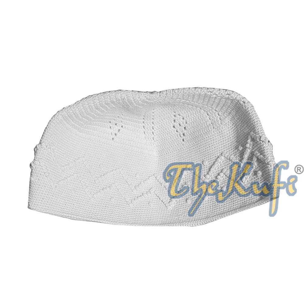 Desain Simpul Zigzag Putih Katun Satu Ukuran Buatan Tangan Habaib Kufi Yaman