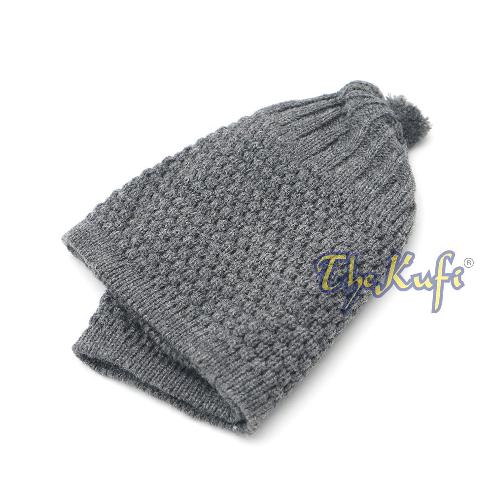 Dark Gray Turkish-Style Warm Stretchy Beanie Cap One-Size