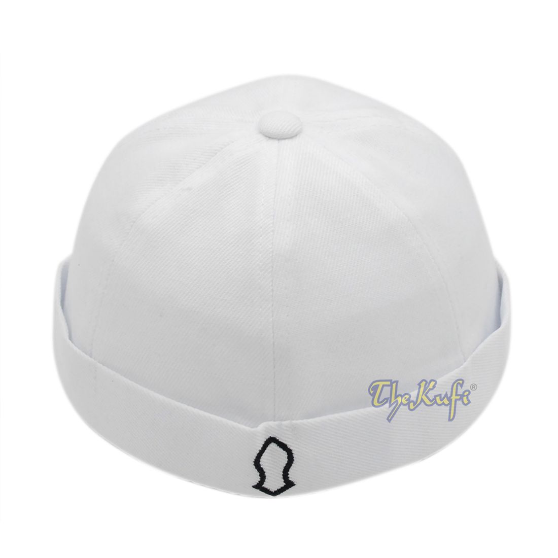 Rasulullah White Sandal Symbol Brimless Baseball Cap Kufi One-size Adjustable Muslim Hat