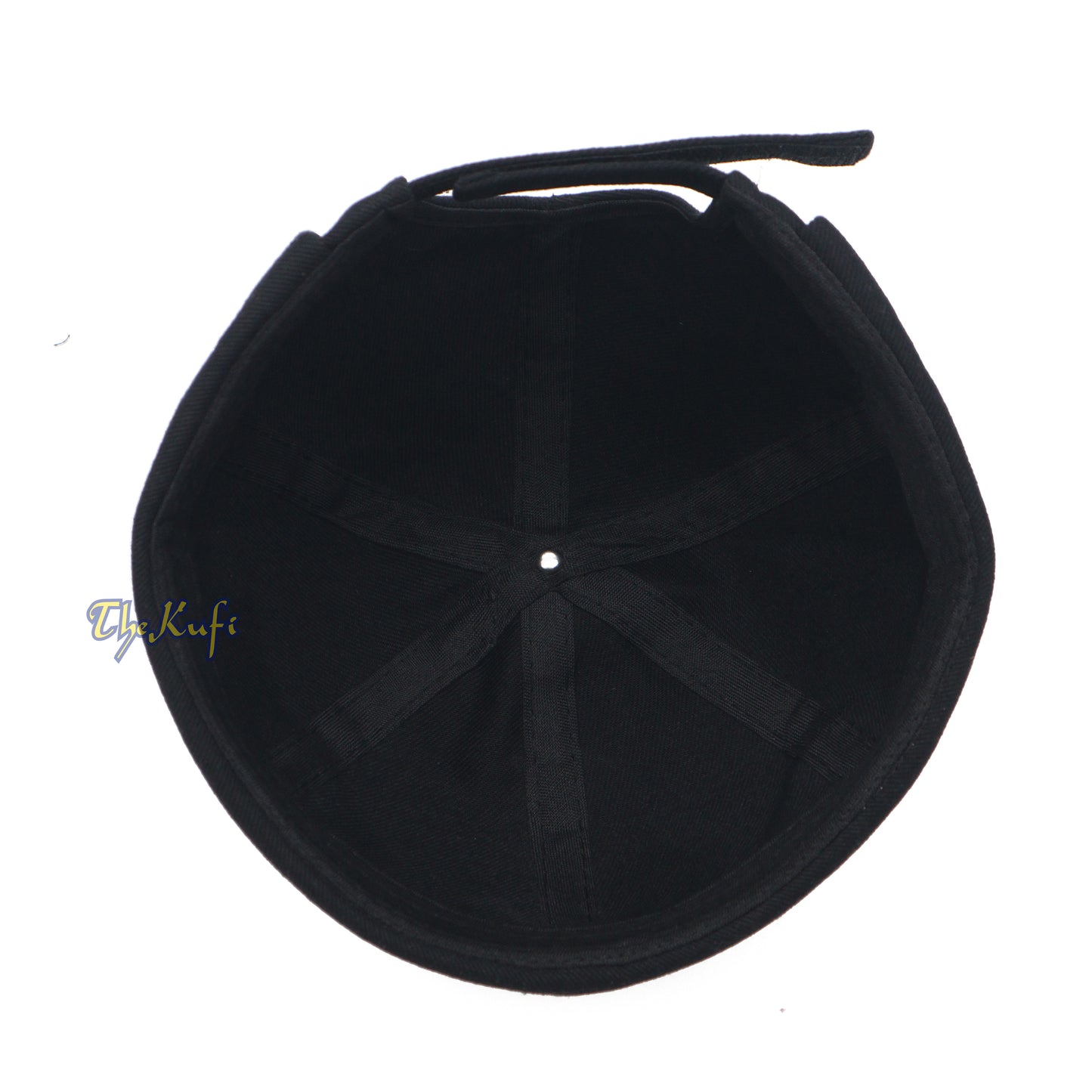 Topi Baseball Tanpa Pinggiran Warna Hitam dengan Tali Pengikat dan Velcro yang Dapat Diatur