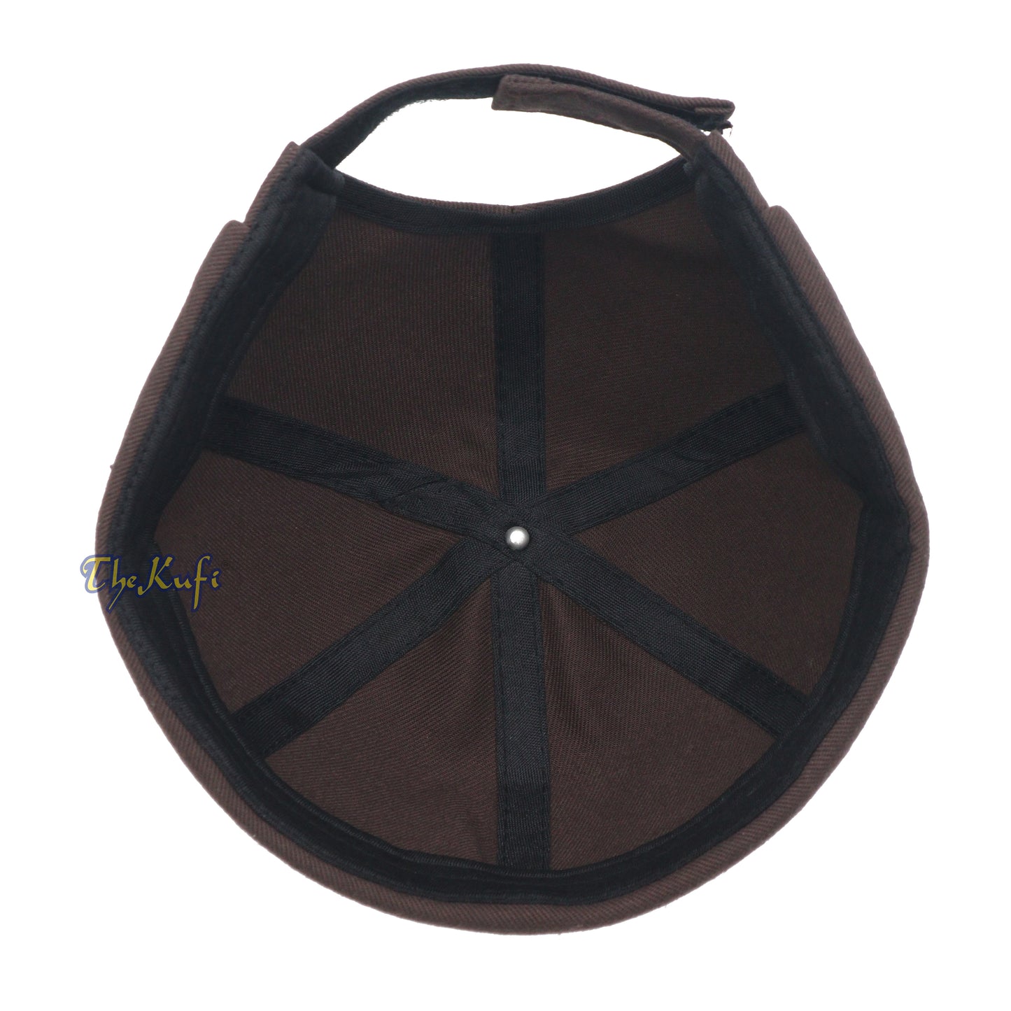 Topi Baseball Tanpa Pinggiran Warna Cokelat dengan Tali Pengikat dan Velcro yang Dapat Diatur