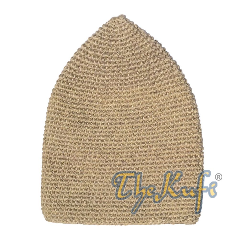 Hand Crocheted Light Brown Kids Kufi Hat