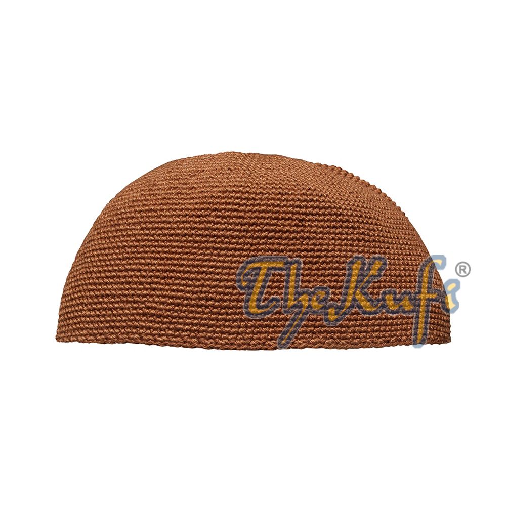 Hand Crocheted Rust Brown Kids Kufi Hat