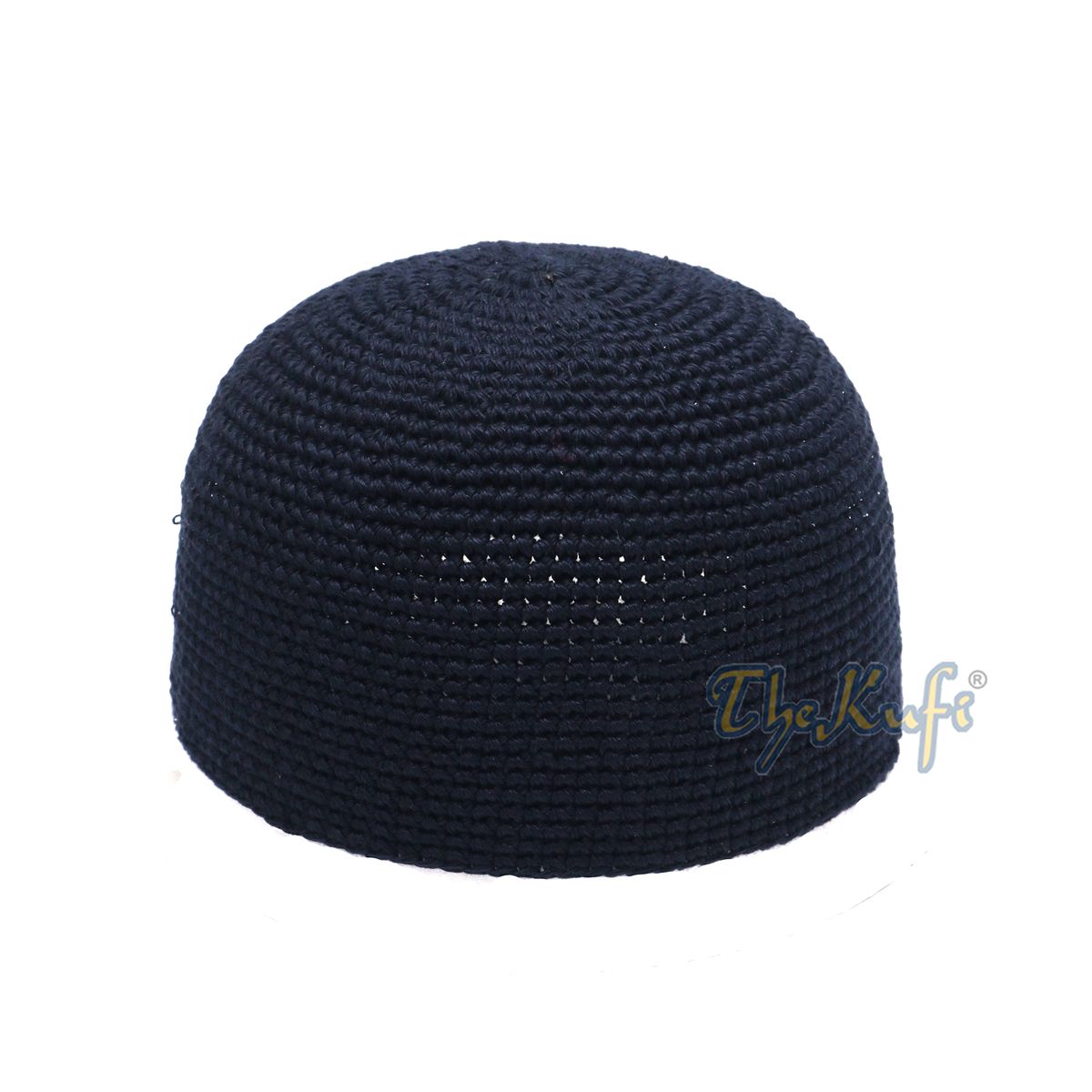 Cotton Kufi Skull Cap – Extra Dark Blue Hand-crocheted Comfortable Fit Muslim Fashion