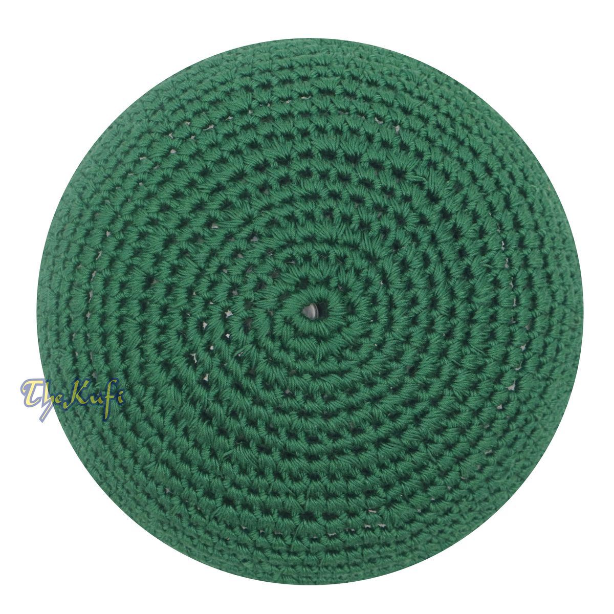 Medina Green Hand-Crocheted 100% Cotton Jacquard Kufi Hat Design and Comfortable Fit