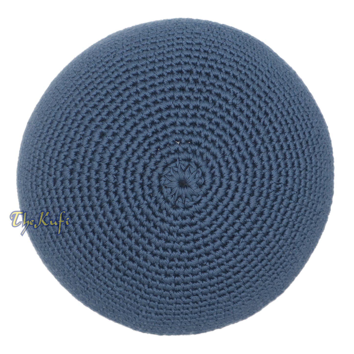 Topi Kufi 100% Kapas Jacquard Kaitan Tangan Biru Indigo Rekaan Unik dan Sesuai Selesa