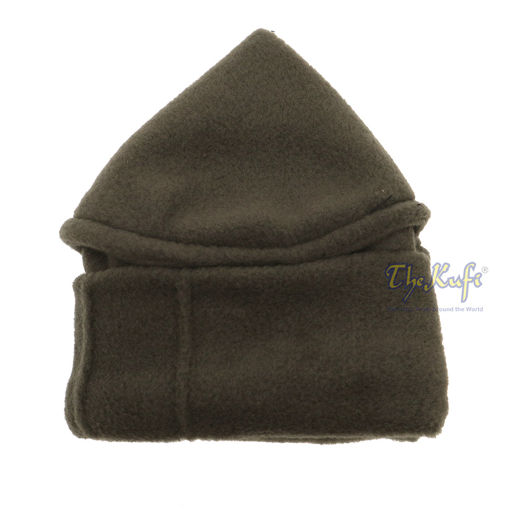 Army Green Afghani Pakol Stretchable Faux Wool Soft Mujahidin Kufi Hat