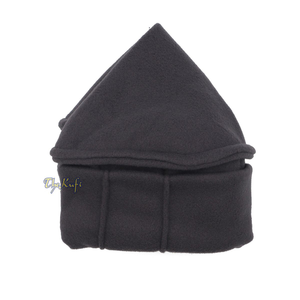 Afghan Style Dark Gray Faux Wool Stretchable Pakol Mujahidin Soft Kufi Hat