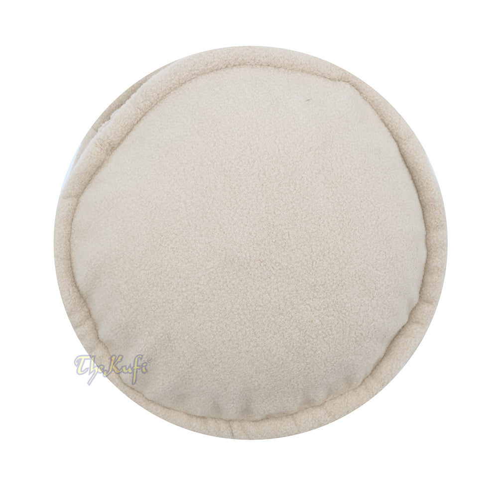 Khaki Afghani-Style "Tauhid until the end" Faux Wool Stretchable Pakol Mujahidin Soft Kufi Hat