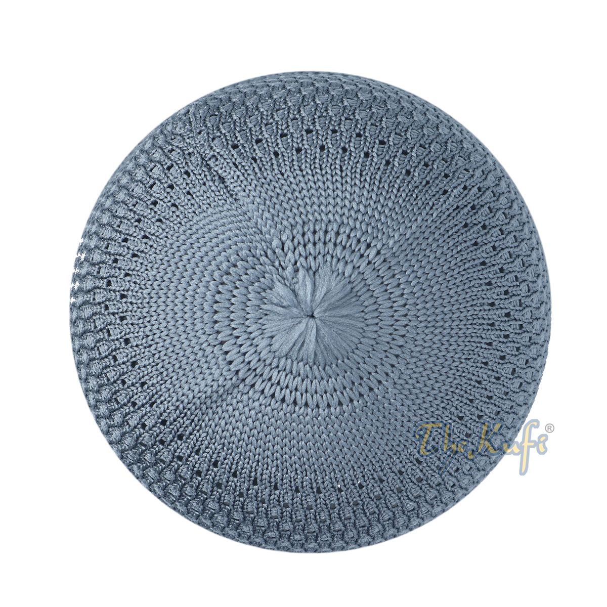 Gray Open-Weave Stretchy 100% Nylon Kufi Skull Caps