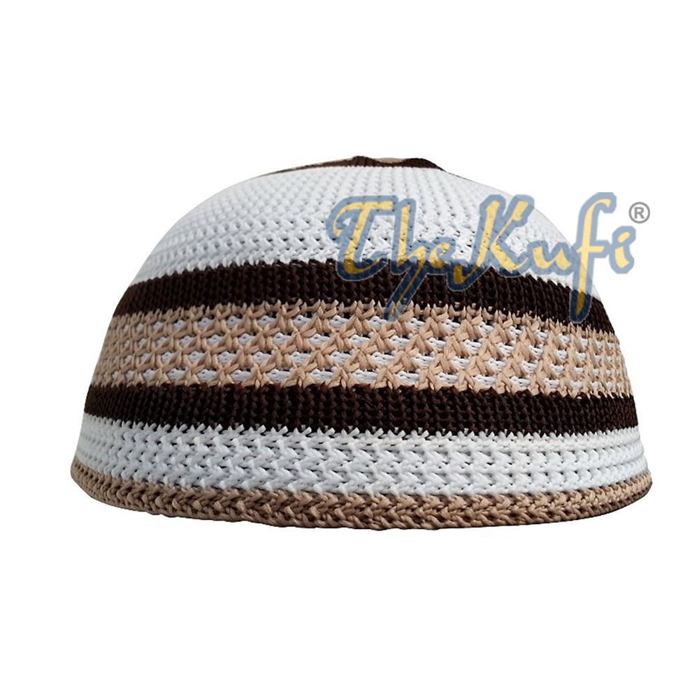 Dark Brown and Light Brown Nylon Kufi Hat