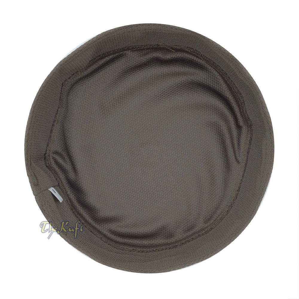 Army Green with Gray Madun Vented Top Pliable Two-Color Round Kufi Hat