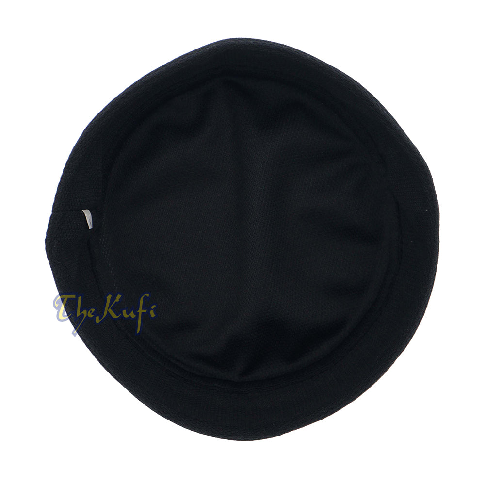 Topi Kufi Bulat Dua warna Berventilasi Madun Hitam dan Perak