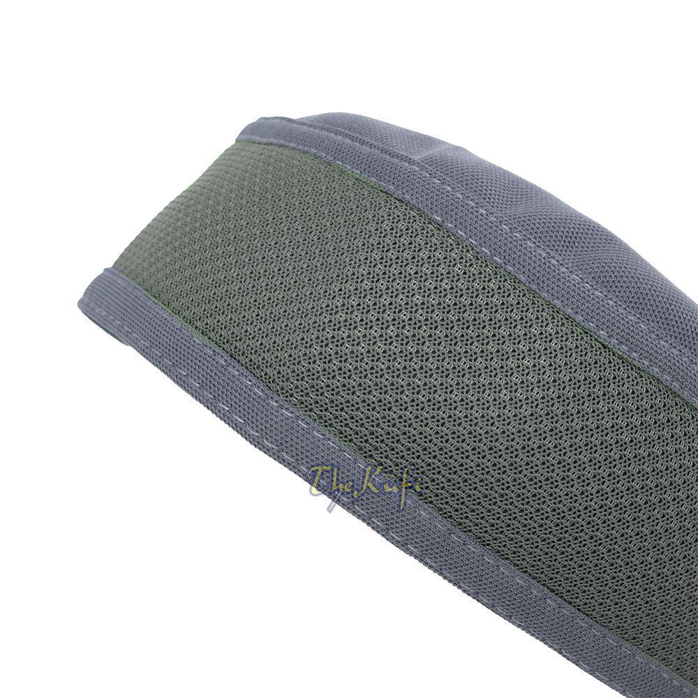 Dark Gray with Graphite Madun Vented Top Pliable Two-Color Round Kufi Hat